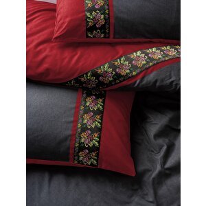 Folk Art Tek Kişilik Nevresim Takımı Lienzo Antrasit