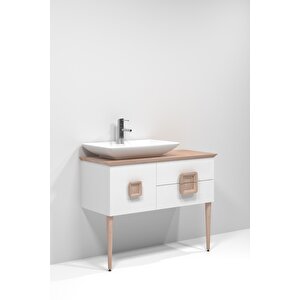 Zürih 100 Cm Beyaz Lavabolu Alt Modül Beyaz