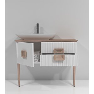 Zürih 100 Cm Beyaz Lavabolu Alt Modül Beyaz