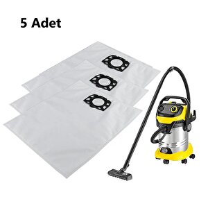 Karcher Wd4 - Wd5 - Wd6 Uyumlu Süpürge Toz Torbası 5 Adet