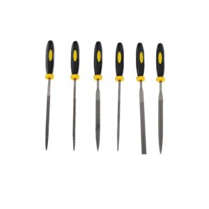 Mini Eğe Seti Çelik Törpü Takımı 6 Parça Ahşap Set Üçgen Kare Düz Yuvarlak Çok Amaçlı Hobi Set