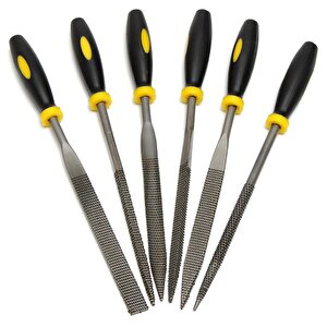 Mini Eğe Seti Çelik Törpü Takımı 6 Parça Ahşap Set Üçgen Kare Düz Yuvarlak Çok Amaçlı Hobi Set