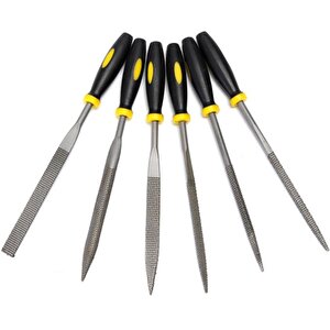 Mini Eğe Seti Çelik Törpü Takımı 6 Parça Ahşap Set Üçgen Kare Düz Yuvarlak Çok Amaçlı Hobi Set