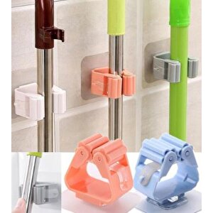 Mop Banyo Askısı Çok Amaçlı Yapışkanlı Askı 4 Adet Fırça Süpürge Papas Düzenleyici Mutfak