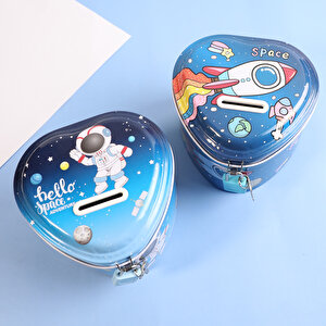 Li̇vava Astronot Metal Ki̇li̇tli̇ Kumbara, Mavi̇, 12x9 Mavi