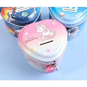 Li̇vava Uni̇corn Metal Ki̇li̇tli̇ Kumbara, Pembe, 12x9 Pembe
