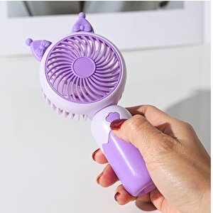 Kulaklı Mini Fan, Şarj Edilebilir, Mor, 15x8 Mor