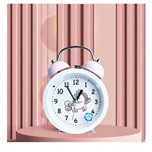 Li̇vava Uni̇corn Masa Saati̇ Alarmli Ve Işikli, Pembe, 13x9 Pembe