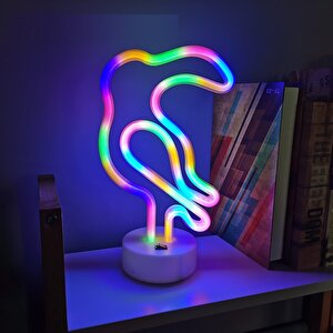 Li̇vava Papağan Neon Lamba, Renkli̇, 28x16