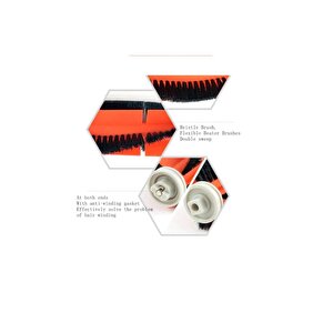Ana Fırça Xiaomi Mı Robot 2 Roborock S50 Elektrikli Süpürge Parçası Orta Emici Fırça + Tarak