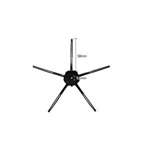 Roborock S5 Max Uyumlu 5 Kollu Yan Fırça 1 Adet Siyah