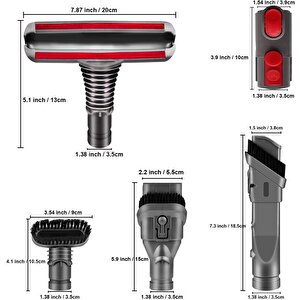Dyson V15,v11, V10, V8 V6 V7 Dik Süpürge Uyumlu Fırça Aksesuar Seti
