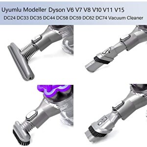 Dyson V15,v11, V10, V8 V6 V7 Dik Süpürge Uyumlu Fırça Aksesuar Seti