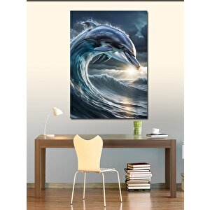Kanvas Tablo Dalga Üstünde Yunus 70x100 cm
