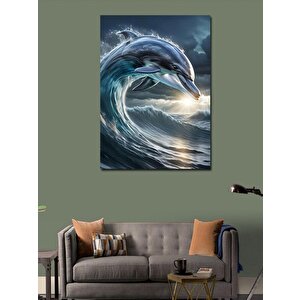 Kanvas Tablo Dalga Üstünde Yunus 70x100 cm
