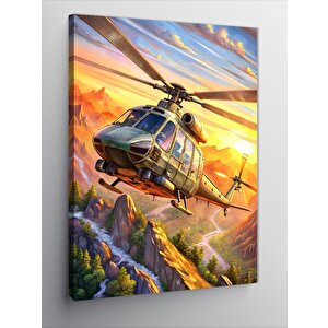 Kanvas Tablo Helikopter Macerası 70x100 cm
