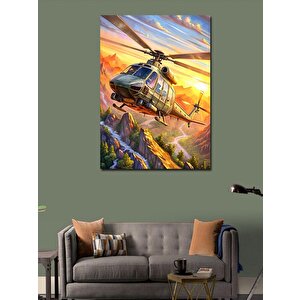 Kanvas Tablo Helikopter Macerası 70x100 cm