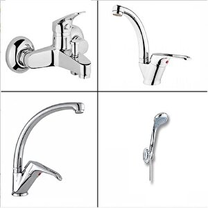 New 5 Yıl Garantili Bat Seti 4 Lü Banyo-lavabo-mutfak-duş Seti Aç Kapa Batarya. Moonshopbataryaset, One Size
