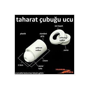 4 Adet Taharat Çubuğu Ucu Plastik Beyaz Taharet Borusu Ucu Perletörü Aparatı