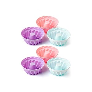 Renkli 6lı Slikon Kek Ve Muffin Kabı