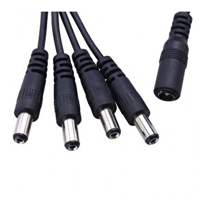 4'lü Dc Power Jack Çoklayıcı Kablo ( 1 Dişi Uç / 4 Erkek Uç )
