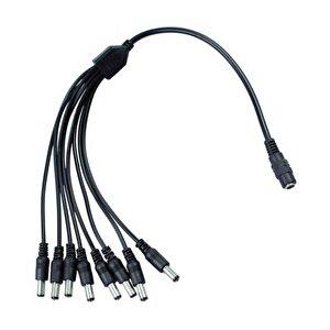 8'li Dc Power Jack Çoklayıcı Kablo (1 Dişi Uç/ 8 Erkek Uç )