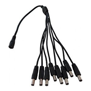 8'li Dc Power Jack Çoklayıcı Kablo (1 Dişi Uç/ 8 Erkek Uç )