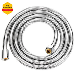 Decordem Banora Spiral Duş Başlığı Hortumu, Paslanmaz, Esnek, G1/2" İçin Uygun Standart Bağlantı, 150 Cm, Krom