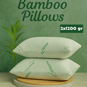 Bamboo yastık 50x70 Visco Bambu Yastık 2 Adet Çift kişilik Ortopedik yastık 1200 Gr