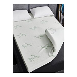 Bamboo Visco Ortopedik Yatak Koruyucu Yatak Pedi & Yatak Şiltesi Lastikli Fermuarlı 5 Cm Visco 80x140 cm