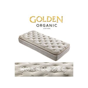 Golden 50x80 Ortopedik Yaylı Yatak Kuş Tüyü Pedli 50*80 Organic Cotton Bebek Yatağı