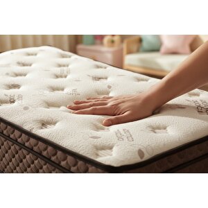 Heyner 90x190 Organic Cotton Yaylı Yatak Lüx Ortopedik Pedli Yatak 90*190 Cm Tek kişilik Yatak