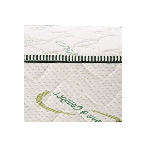 Yeşil Beyaz Bamboo 60 X 120 Cm Soft Lüks Ortopedik Bebek Beşik Yatağı Oyun Parkı Yatağı