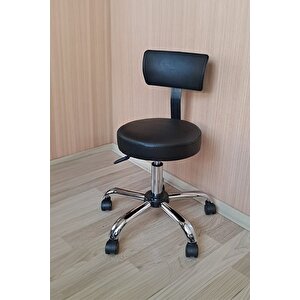 Ofis Laboratuvar Öğrenci Büro Tabure Metal Ayak Tekerlekli Sandalye Sırt Dayama Çalışma Koltuğu