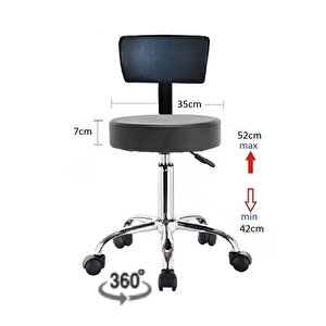 Ofis Laboratuvar Öğrenci Büro Tabure Metal Ayak Tekerlekli Sandalye Sırt Dayama Çalışma Koltuğu