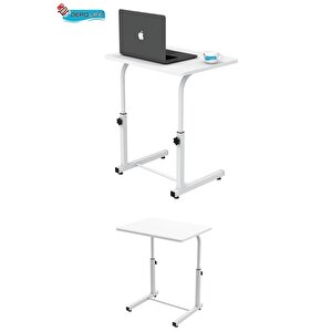 Yükseklik Ayarlı Laptop Sehpası Kahvaltı Ders Çalışma Bilgisayar Ofis Yemek Çocuk Masası Metal Ayak