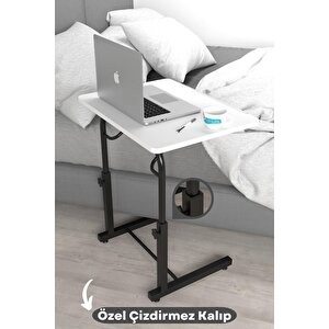 Eğim Yükseklik Ayarlı Laptop Sehpası Kahvaltı Ders Çalışma Bilgisayar Ofis Yemek Masası Metal Ayak