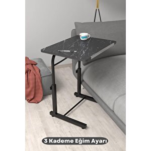 Eğim Yükseklik Ayarlı Laptop Sehpası Kahvaltı Ders Çalışma Bilgisayar Ofis Yemek Masası Metal Ayak