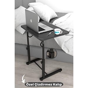 Eğim Yükseklik Ayarlı Laptop Sehpası Kahvaltı Ders Çalışma Bilgisayar Ofis Yemek Masası Metal Ayak