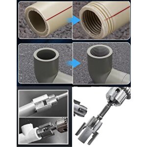 PVC PPRC Boru İç ve Dış Diş Açma Aparatı 1/2" (20mm) Yiv Paso Açma Anahtarı Rayba Pafta