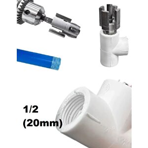 PVC PPRC Boru İç ve Dış Diş Açma Aparatı 1/2" (20mm) Yiv Paso Açma Anahtarı Rayba Pafta