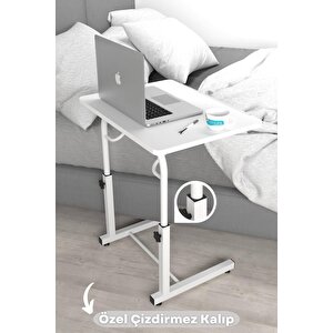 Eğim Yükseklik Ayarlı Laptop Sehpası Kahvaltı Ders Çalışma Bilgisayar Ofis Yemek Masası Metal Ayak