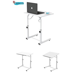 Eğim Yükseklik Ayarlı Laptop Sehpası Kahvaltı Ders Çalışma Bilgisayar Ofis Yemek Masası Metal Ayak