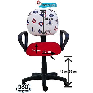 Çocuk Odası Ders Çalışma Ofis Koltuğu Amortisörlü Tekerlekli Faaliyet Sekreter Bilgisayar Sandalyesi