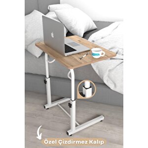 Eğim Yükseklik Ayarlı Laptop Sehpası Kahvaltı Ders Çalışma Bilgisayar Ofis Yemek Masası Metal Ayak