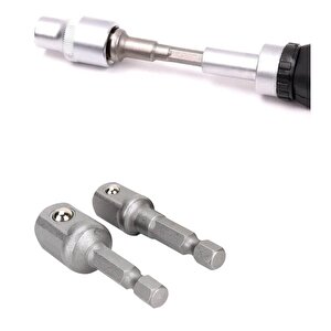 Bits Lokma Adaptörü Matkap Soket Adaptörü Hex Shank Soket El Lokma Seti (3/8 1/2) 2li Set