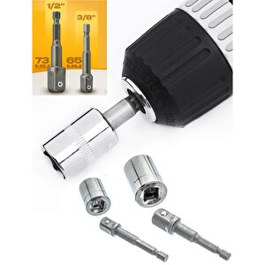 Bits Lokma Adaptörü Matkap Soket Adaptörü Hex Shank Soket El Lokma Seti (3/8 1/2) 2li Set