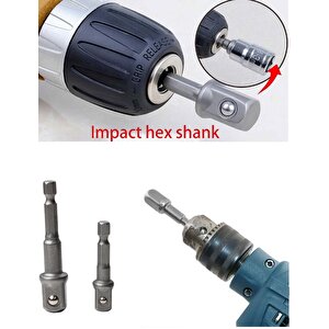Bits Lokma Adaptörü Matkap Soket Adaptörü Hex Shank Soket El Lokma Seti (3/8 1/2) 2li Set