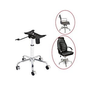 Ofis Büro Çalışma Koltuğu Için Krom Yıldız Ayak Amortisör Tekerlek Şase Tek Kollu Mekanizma Seti