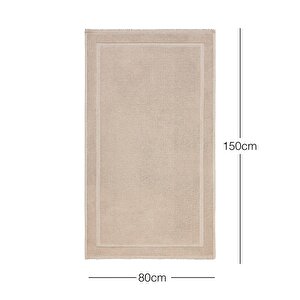Yıkanabilir Pamuklu Bej Renk Kilim 80 X 150 Cm